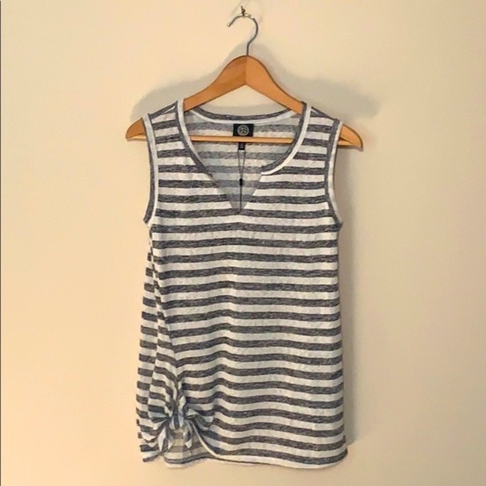 Boboeau Striped Knot Tie Tank Top